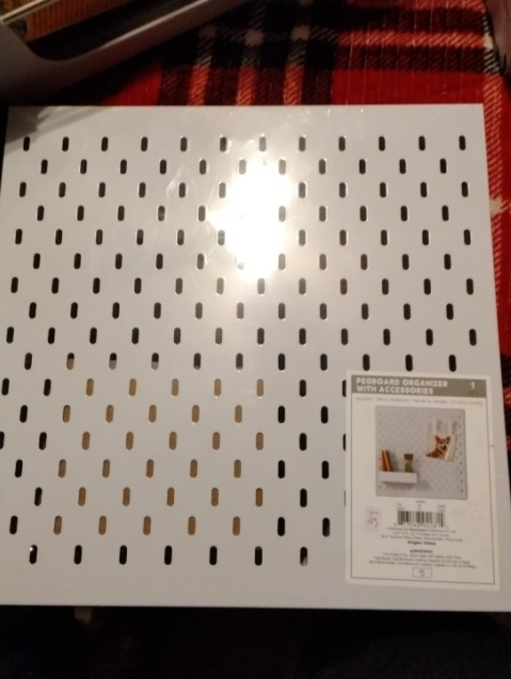 White Pegboard Wall Organizer with Accessories